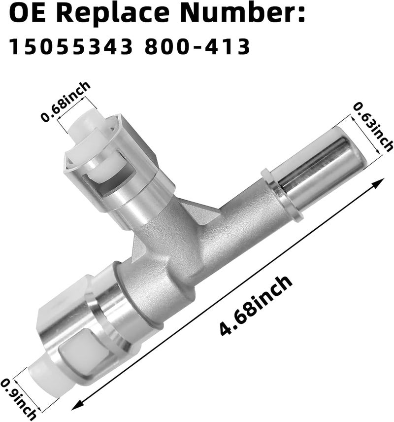 QSRUN 800-413HP HVAC Metal Heater Inlet Hose Tee Connector, 3-Way Cooling Water Pipe Joint for Select Cadillac/Chevrolet/GMC Models, OE15055343 - Image 2